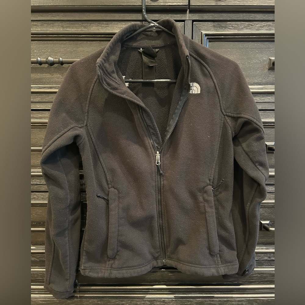 Northface black zip up fleece size S